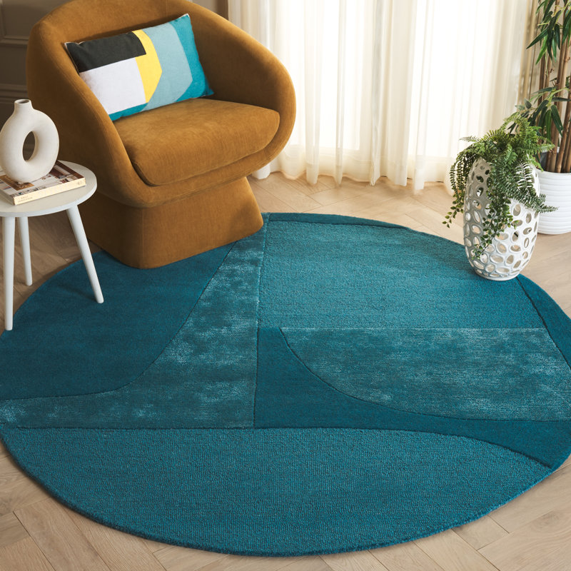 Tapis turquoise Fifth Avenue 253, Rond 6 pi