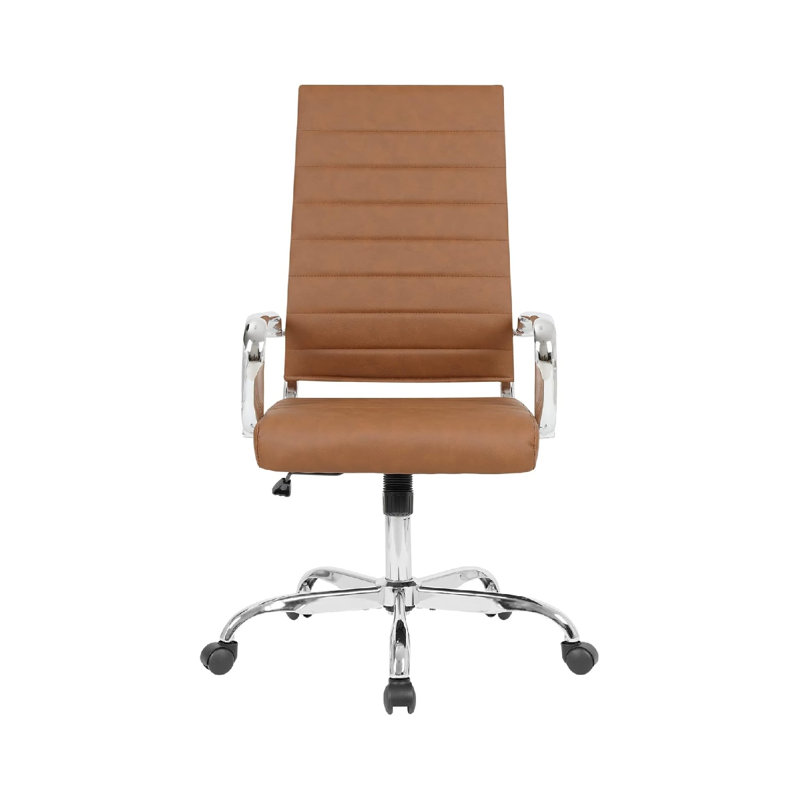 Chaise de bureau Fauteuil de direction en cuir nervuré