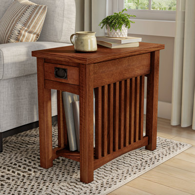 Vivre Solid Wood End Table with Storage