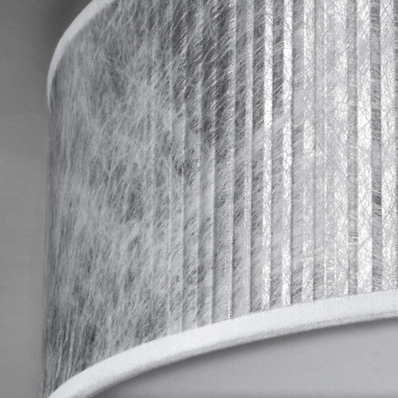 Tres Plisado Flush Mount, Silver, 10cm H x 30cm W x 30cm D