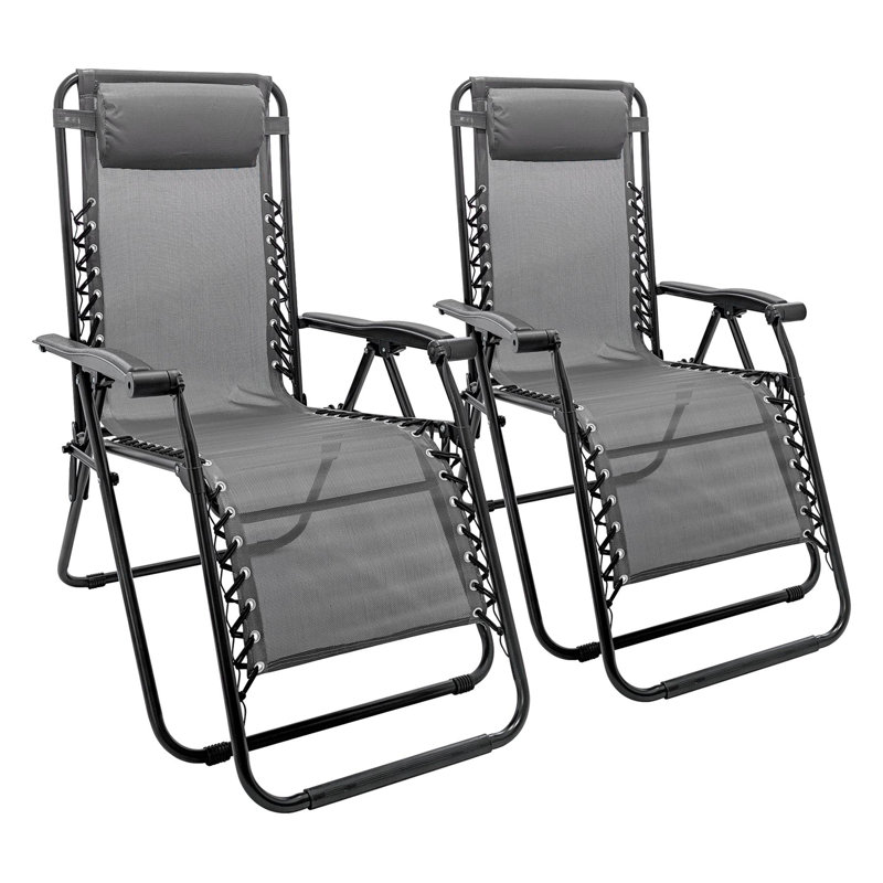 Folding Recliner Chair, Grey