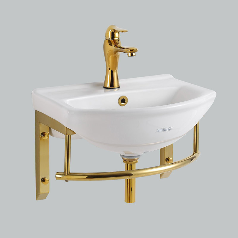 The Renovators Supply Inc. 17.75 " Porcelain U-Shaped Bathroom Sink with Faucet and Overflow Hole