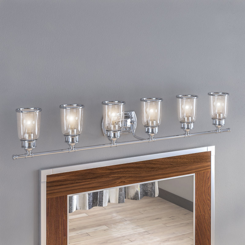 Éclairage pour meuble-lavabo à intensité variable 6 lumières Derrick, Chrome poli