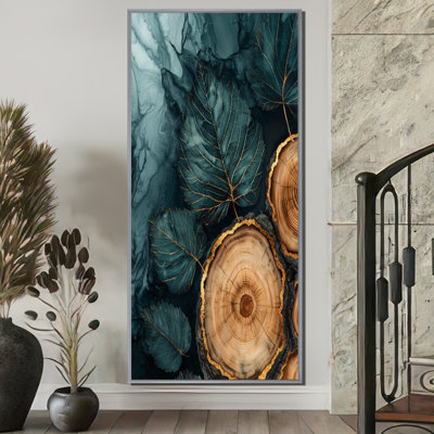 «Wyanet Agate River Of Leaves Wood Slide II», reproduction d'art sur toile encadrée