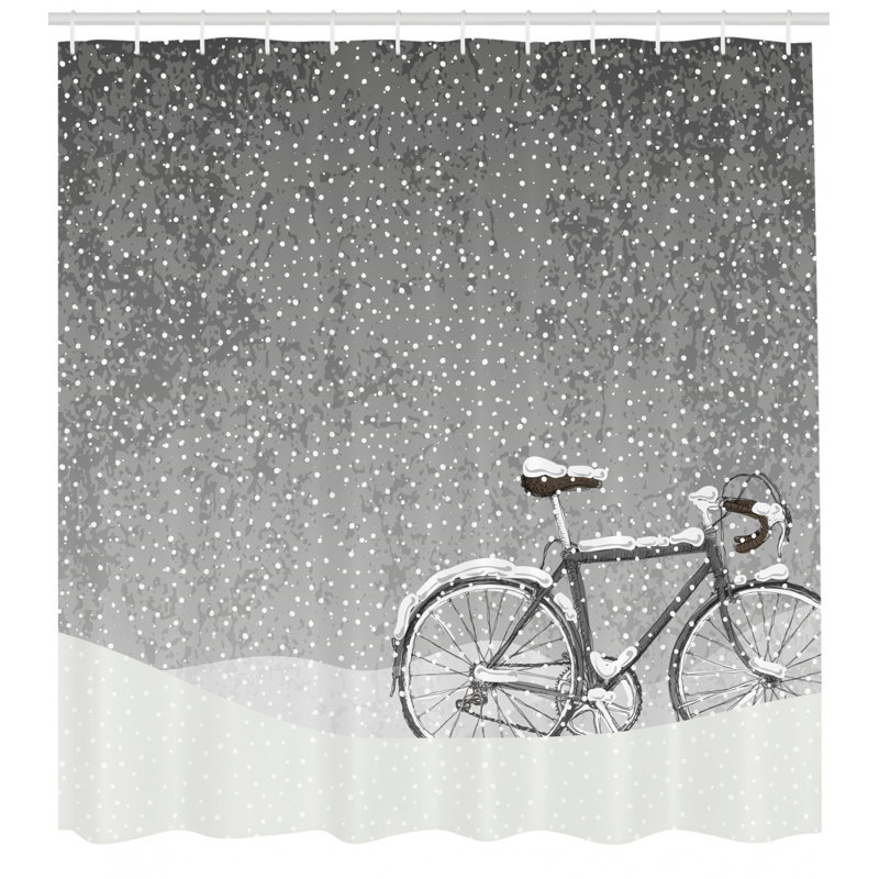 Ensemble de rideau de douche et crochets Winter, H 70 po x l 69 po