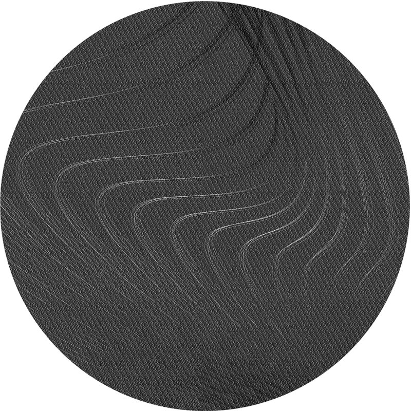 Tapis 100% à motifs lavables à la machine 2989 WSHPAT1821GRY, Rond 6 pi