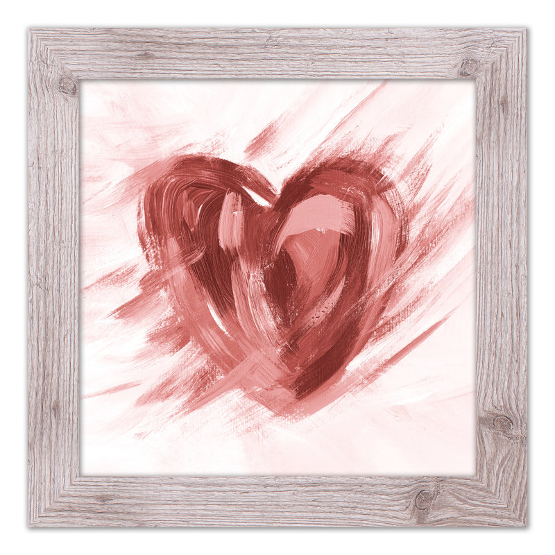 «Abstract Painted Heart», reproduction encadrée, Cadre blanc