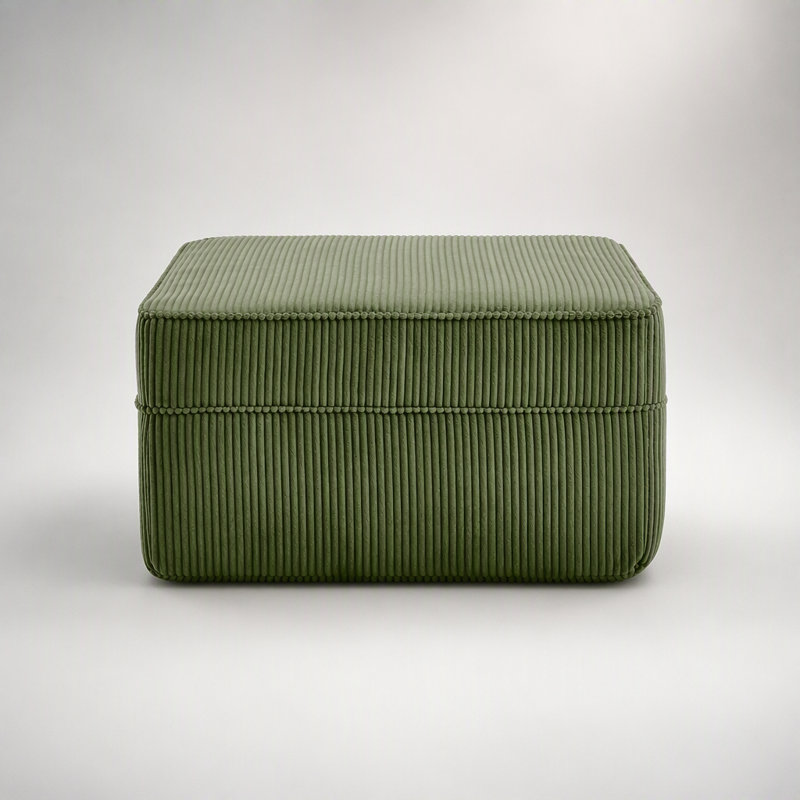 Pouf modulable en velours côtelé rose, aucun assemblage requis, ultra-doux et spacieux pour un confort et une polyvalence ultimes.