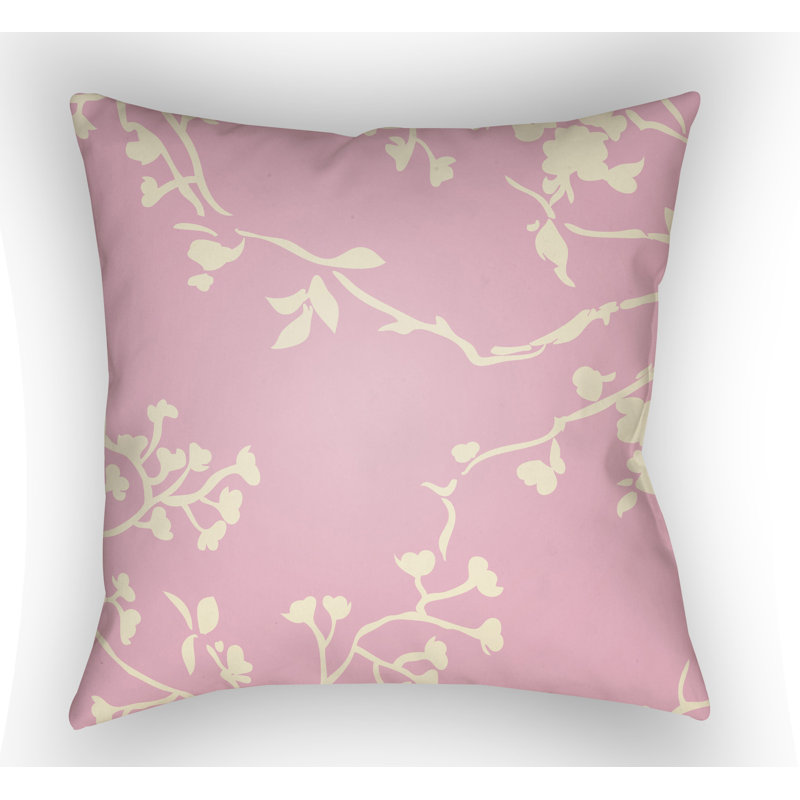 Chinoiserie Floral Floral Outdoor Throw Pillow, Periwinkle, 22" H  x 22" W x 5" D