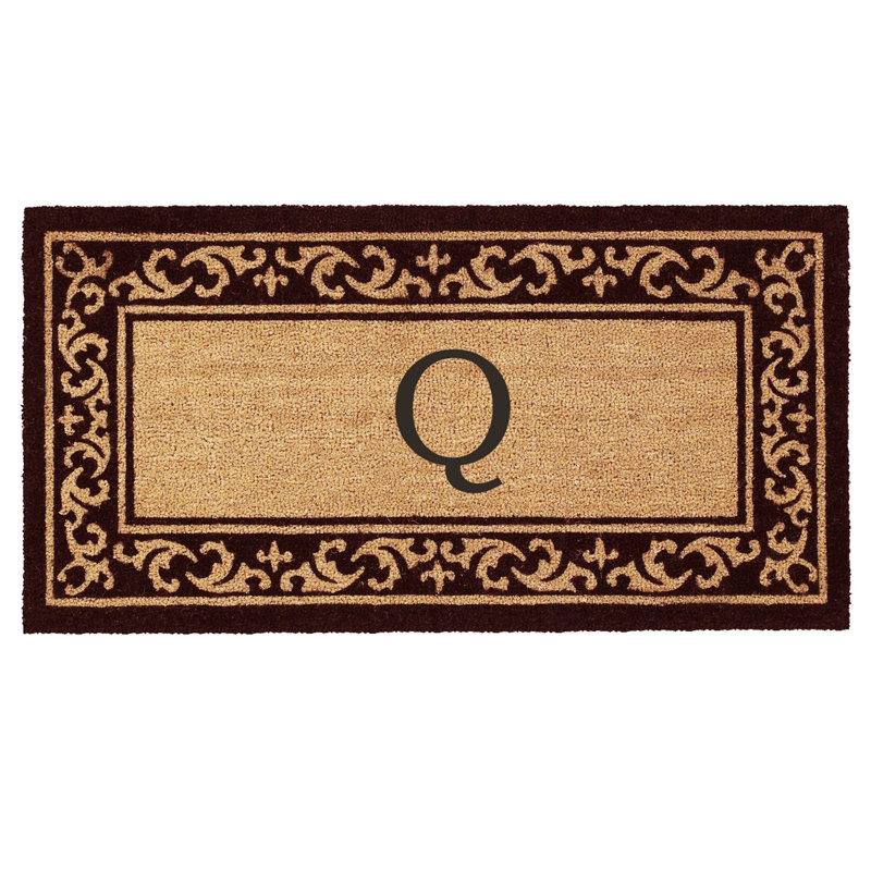 Zawacki Personalizable Non-Slip Doormat, Q, Rectangle 2' x 4'