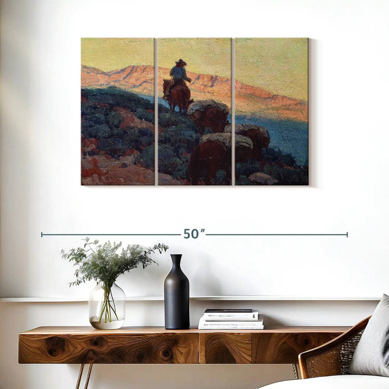 Lelar Cowboy On The Trail, 24" H x 38" W