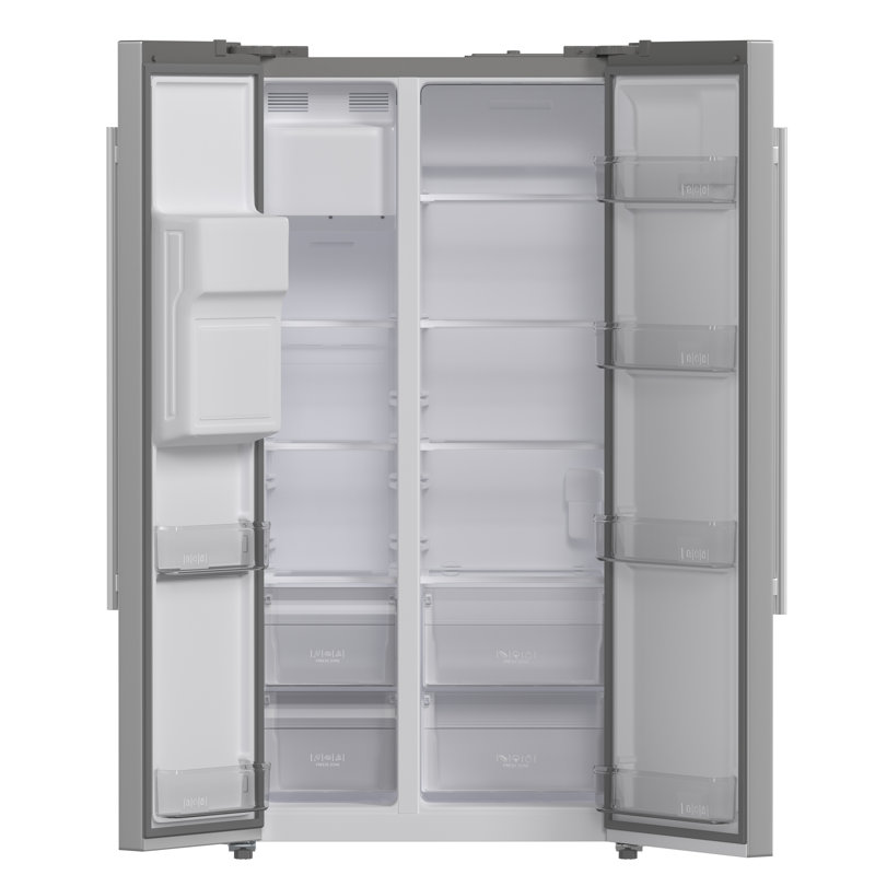 36-Inch Stainless Steel Side-by-Side Refrigerator with Ice Maker