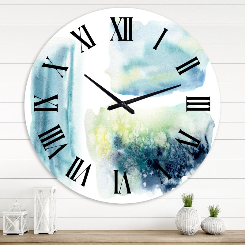 Nuage abstrait sous l'eau - horloge murale moderne, Moyenne