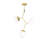 Modern Chandelier with Metal Body, Yellow Finish, 21.7 x 5.9 inches | Height: 25.6 inches | 3 x E27 Sockets (Max 40W) | Stylish for Living Room, Dining Room, and Entryway | Scandinavian Glam Design-1857221581
