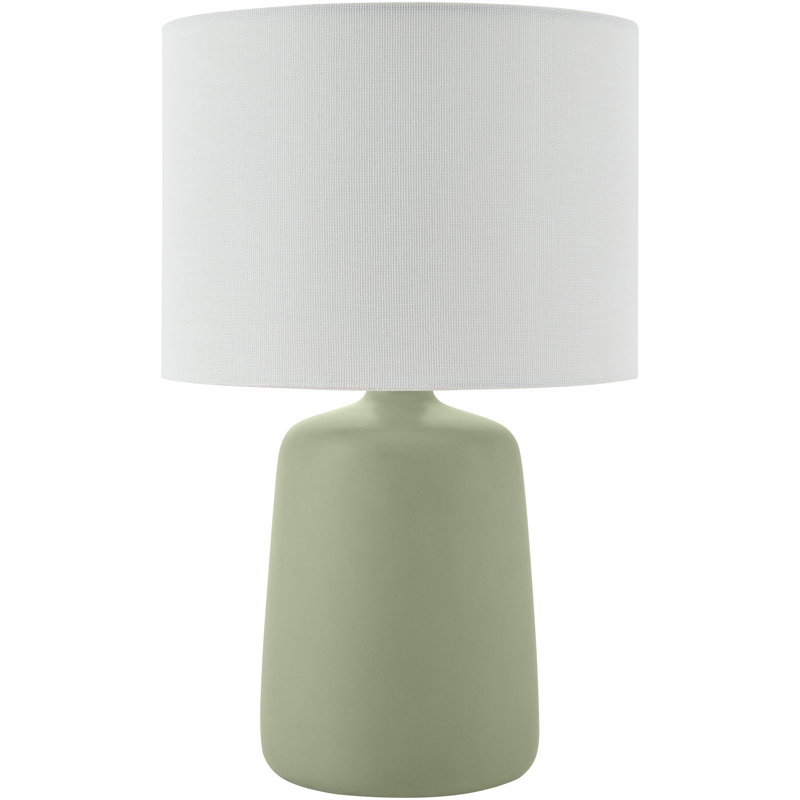 Elio Ceramic Table Lamp with Linen Shade, Green