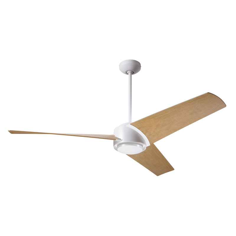 Ambit 56'' Ceiling Fan, Maple, Matte White, Handheld Remote Control