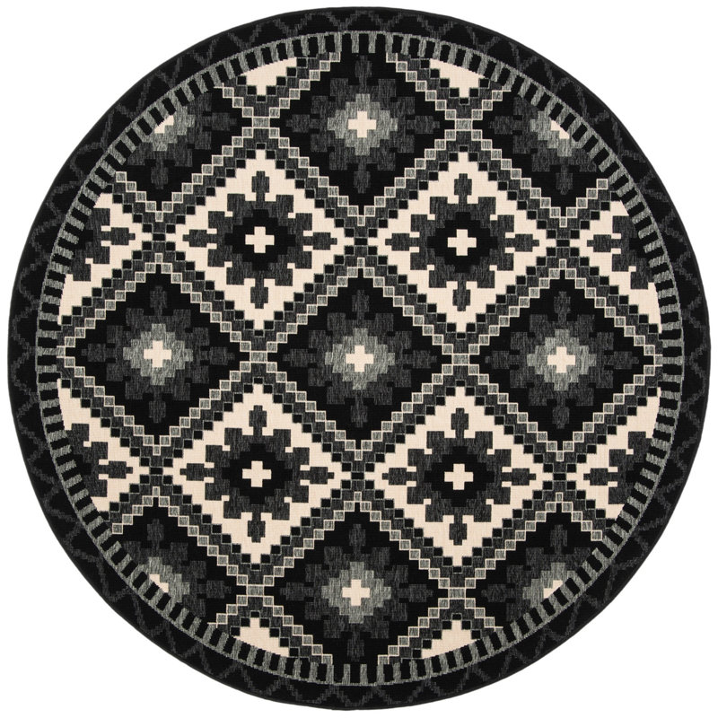 Tapis d'intérieur / extérieur Northpoint Veranda Performance Southwestern, Rond 6 pi 7 po