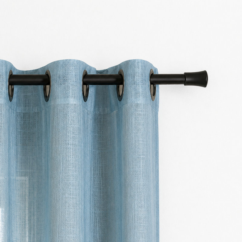  Tringle à rideaux pour fenêtres 44 - 120 po, tringle à draperie extensible robuste en métal 3/4 po, tringle à rideaux réglable avec embouts décoratifs en cône inversé pour le salon, noir mat