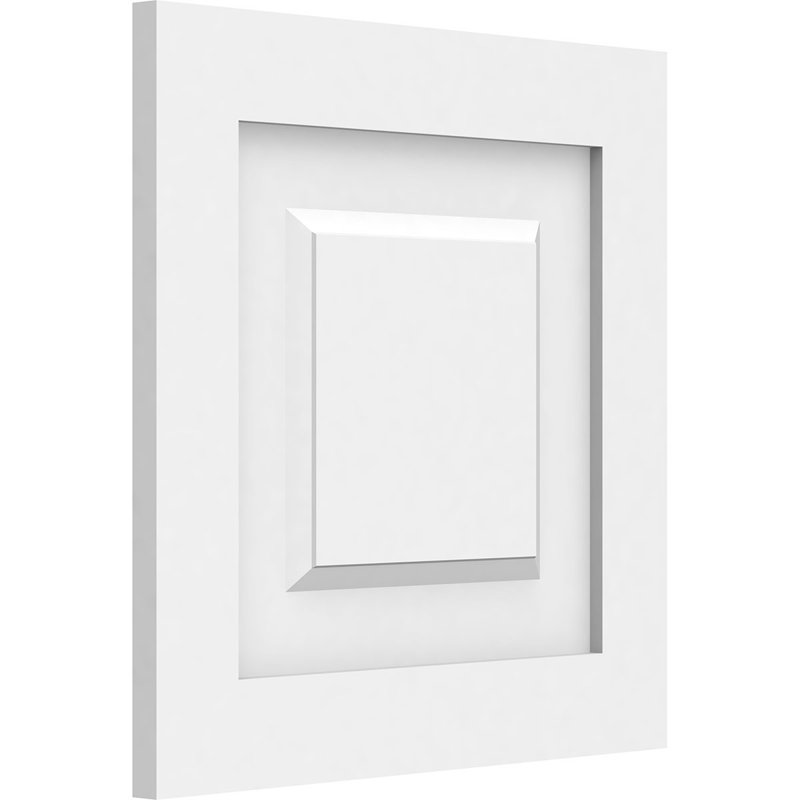 Panneau mural Harrison 3D en blanc, H 14 po x l 14 po x P 0,63 po