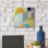 Abstrait, formes fluides, jaune, vert, gris par Marion Griese - impression