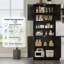 Multifunctional 67" Storage Cabinet with 4 Doors & Adjustable Shelves for Kitchen, Pantry, Living Room-1201988912