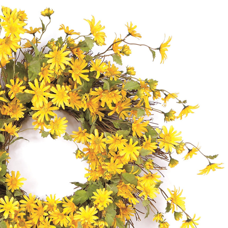 Couronne lumineuse en tissu Waldo 23 po, Vert / Jaune