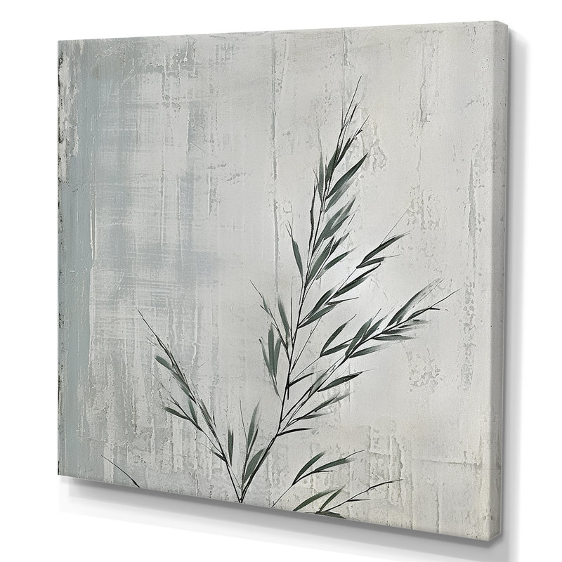Feuilles grises, pin étain sur toile, H 36 po x l 36 po x P 1,5 po, Toile tendue