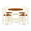Ensemble de table de salle à manger à hauteur de comptoir ronde en bois de beurre et cerisier-106904034