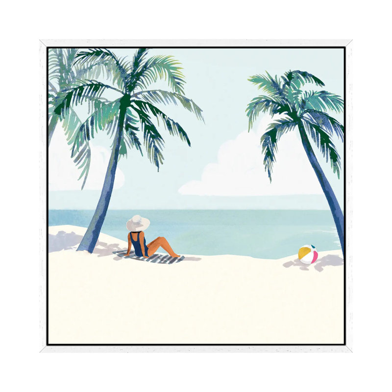 Palm Tree Paradise I by Victoria Barnes - Gallery-Wrapped Canvas Giclée on Canvas, 45.72 cm H x 45.72 cm W, White Framed