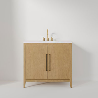 Alsup 36'' Single Bathroom Vanity with Quartz Top