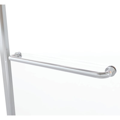 Infinity 44 in. W x 65.5 in. H Bypass Semi-Frameless Shower Door with Header and Clear Glass