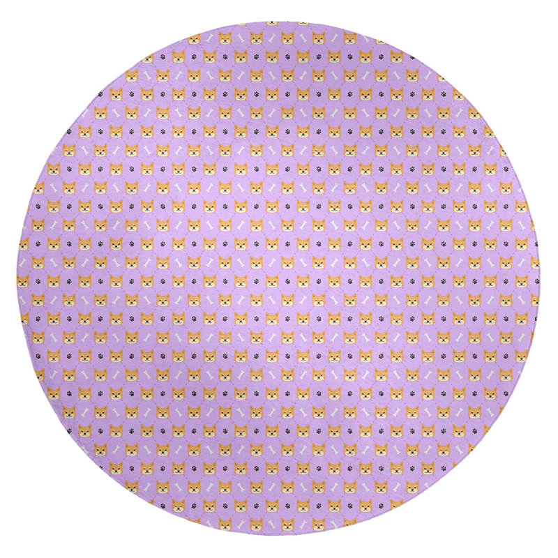 Tapis de zone mauve shiba shiba, Rond 5 pi