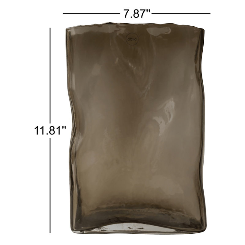 Filia Glass Table Vase, Brown, 11.81" H x 7.87" W x 4.3" D