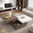 Mohite Modern Square Coffee Table with Rotatable Top, Two Colors Matching and 1 Hidden Storage Space-319303648