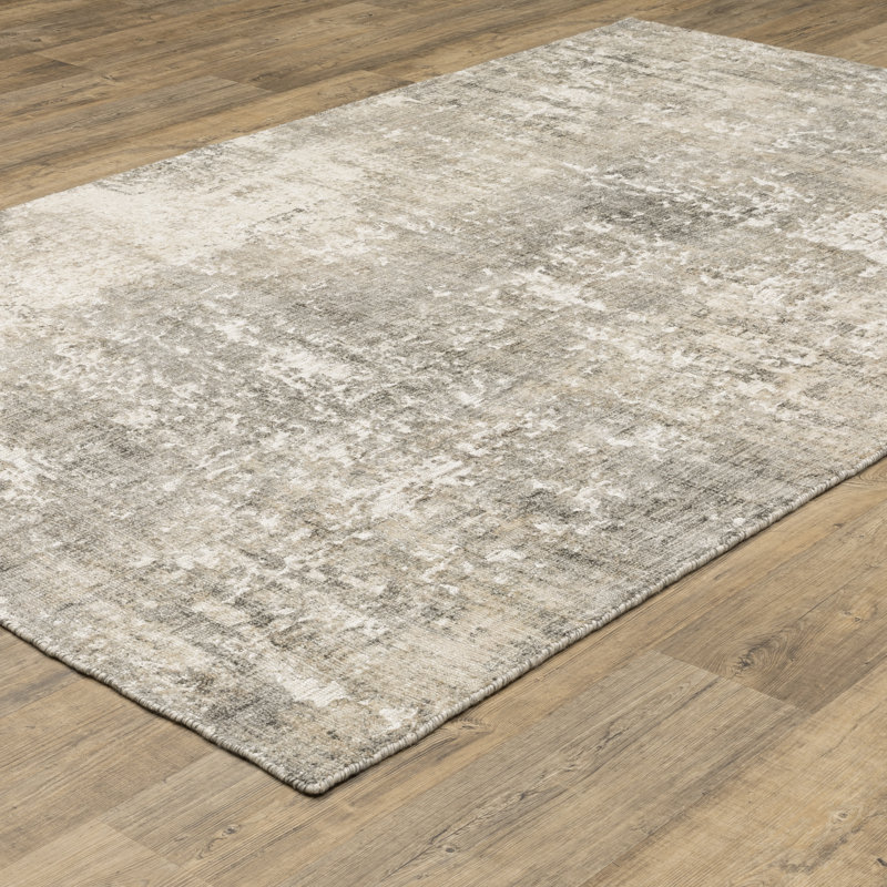 Tapis gris / beige Azaiah, Rectangle 10 pi x 14 pi