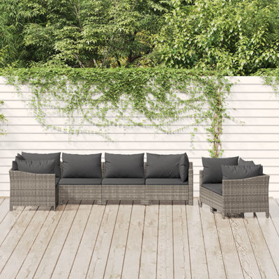 89.8"" Wide Outdoor Wicker L-Shaped Patio Sectional with Cushions -  Red Barrel Studio®, B6CF2BD6CEAD4D22B8C0FE829D7C16BE
