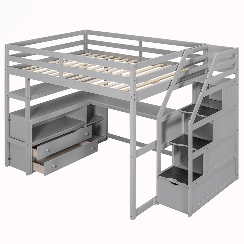 Hayzlie Kids Full Bunk Bed, Gray