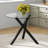 Round Glass Dining Table with X-Shaped Metal Frame for Small Spaces, Stylish and Functional Design.-1833872618