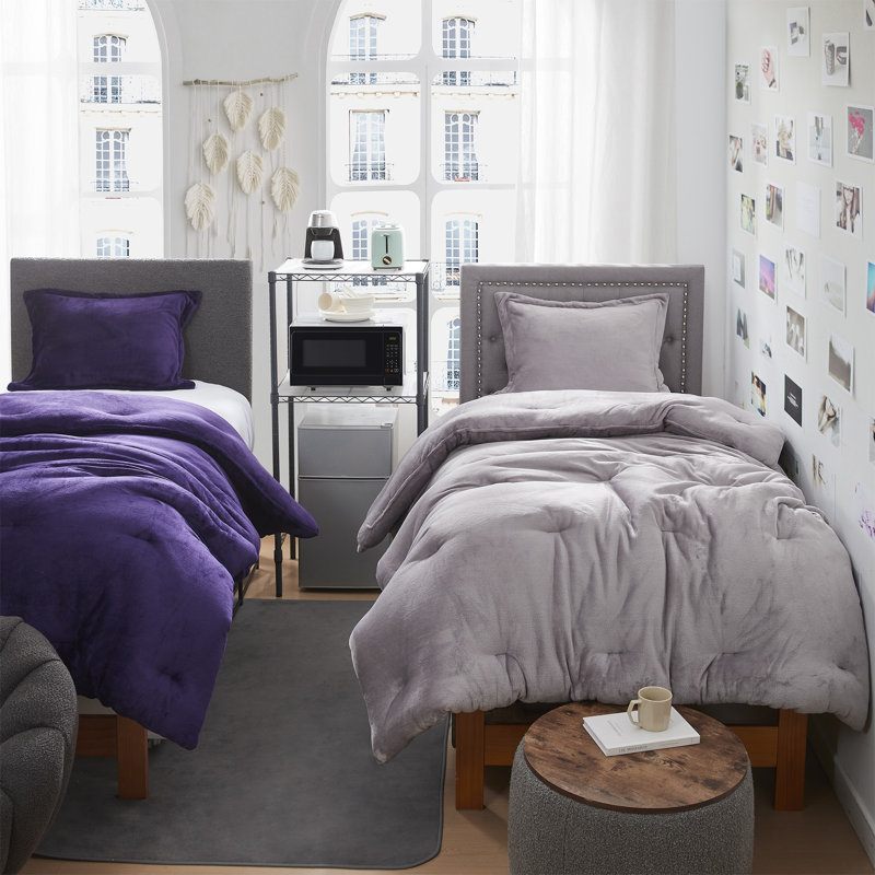 Thickest Comas Inducer Thicker Than Thick Oversized Comforter Set, Gray, King Comforter + 2 King Shams