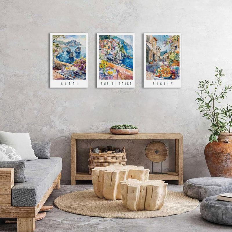 3 Piece Wrapped Canvas Print, 60 cm H x 120 cm W