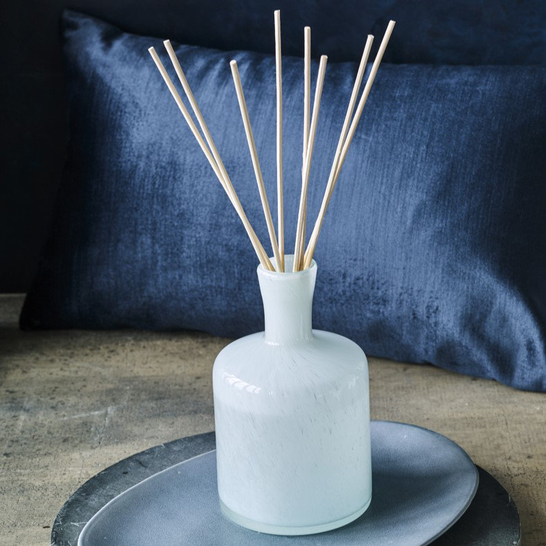 Marine Essence Fresh Aquatic Reed Diffuser in Hand Blown Glass Vessel