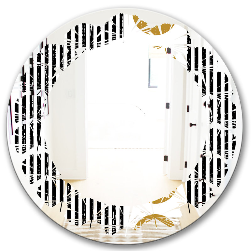 Miroir mural à motif géométrique vertical, 23,6 po x 23,6 po