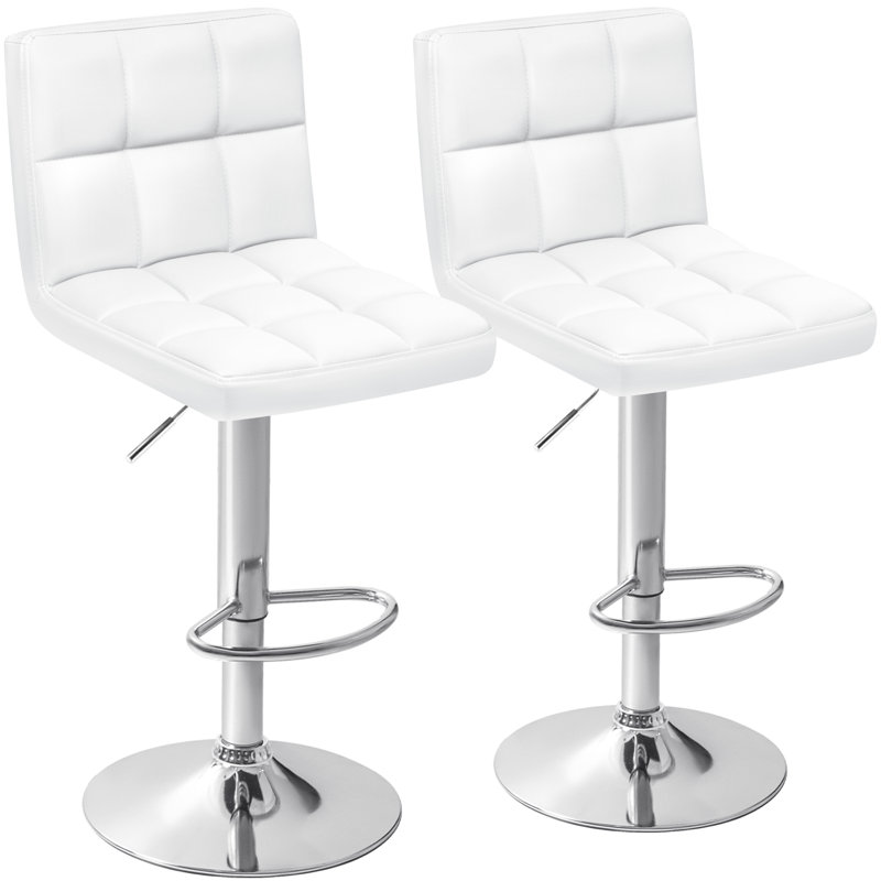 Tabouret de bar pivotant à hauteur réglable Stallcup, Blanc