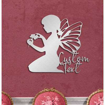 Angel Girl, décoration murale en métal personnalisée, décoration de chambre d'enfant en métal personnalisée, nouveau cadeau de bébé