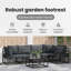  Garden Sofa Set With Cushion 6 Pcs Black Aluminium