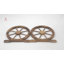 Aaleiya 2 Seater Garden Bench with Wooden Cart Wagon Wheel Rustic Brown