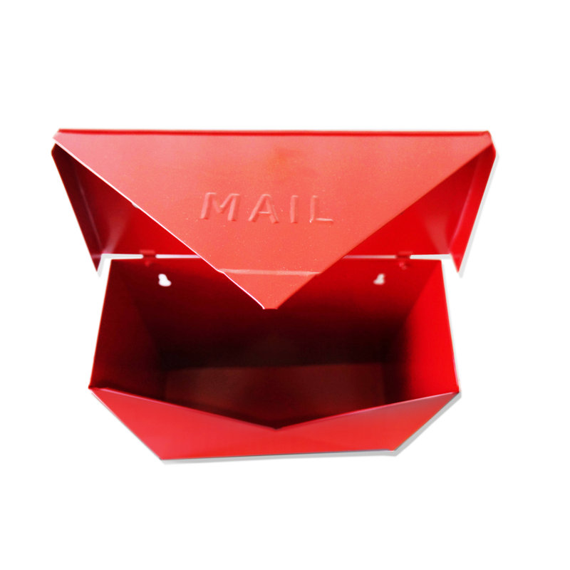 Chicago Red Industrial Style Wall Mounted Metal Mailbox