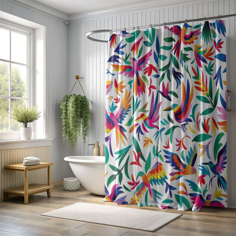 Rideau de douche standard mexicain Textile Art - 1 pièce, H 74 po x l 71 po