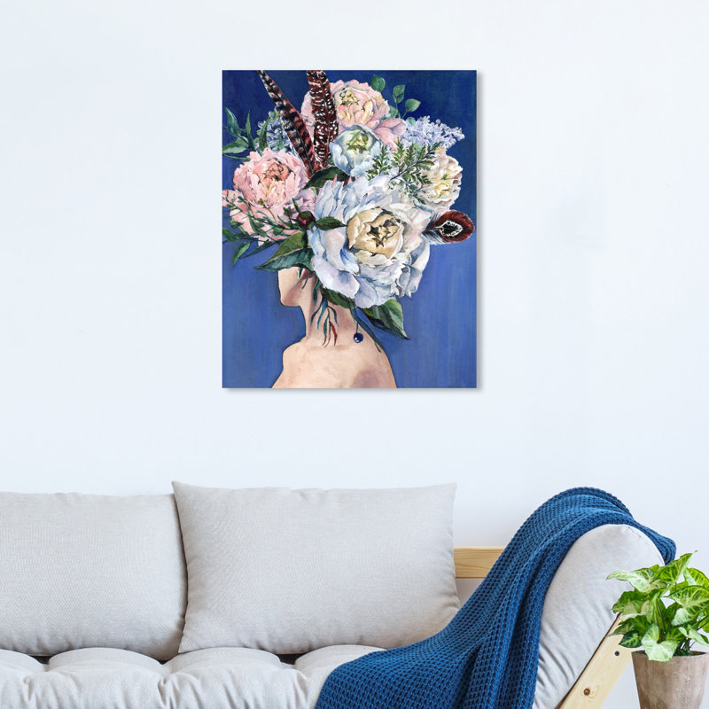 «Beautiful Floral Hair», impression sur toile, Toile tendue, H 20 po x l 16 po