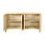 Pattern Sideboard For Living, Dining, Entrance - Ample Storage Space (natural 4 Door Buffet Cabinet With Wave Versatile Solution Home And Practical